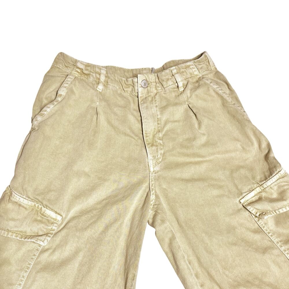 FREE PEOPLE First Light Utility Cotton Cargo Button-Cuff Pants Boa Green Size 6 - Picture 6 of 10